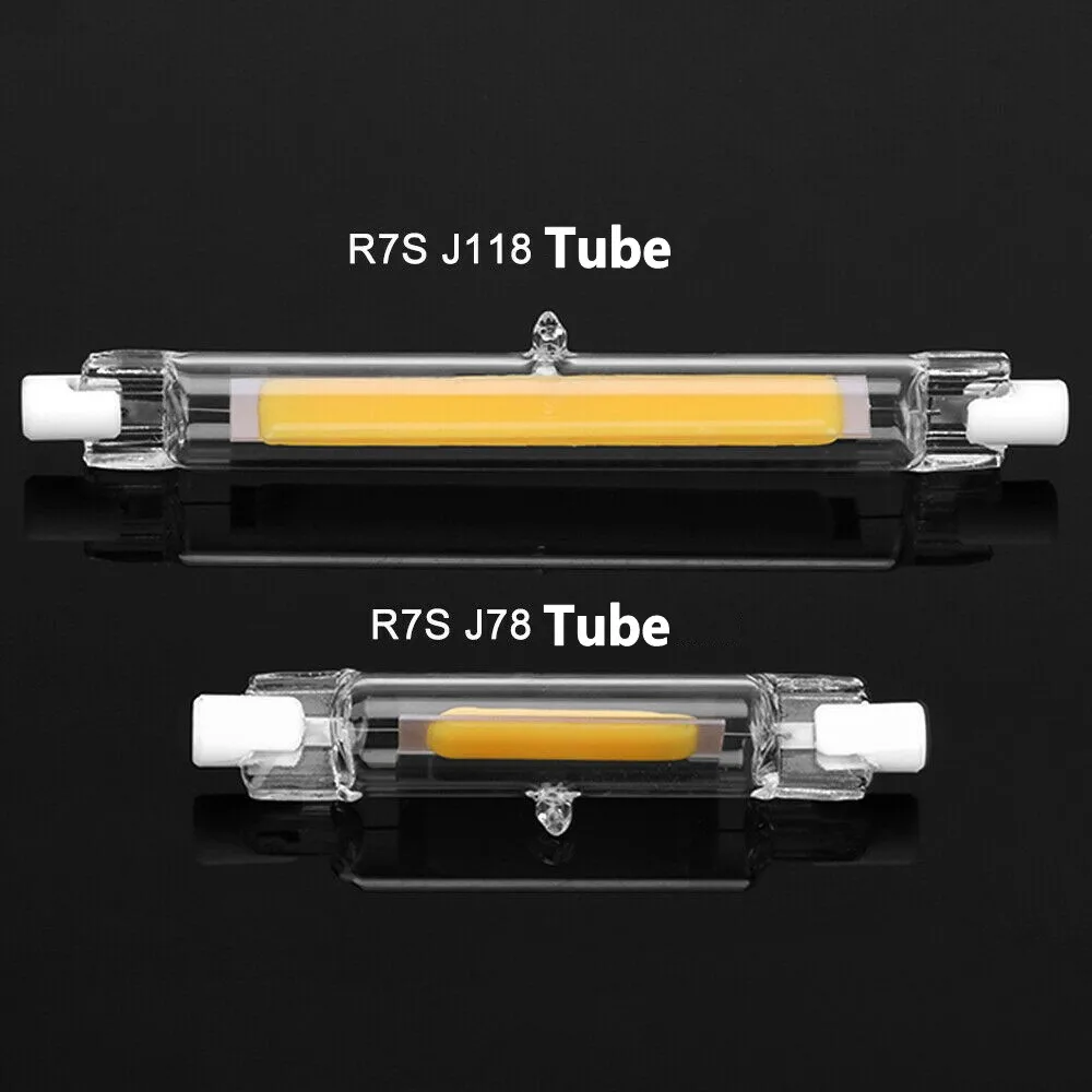 Projecteur LED R7S, 78mm 118mm, AC 110V 220V, Tube de Verre, Ampoule COB, Remplacer la Lampe Halogène