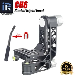 INNOREL CH6 Gimbal Panoramic Tripod Head with Quich Release Plate for Telescope 360°Rotation High Precision CNC,Max Load 25KG