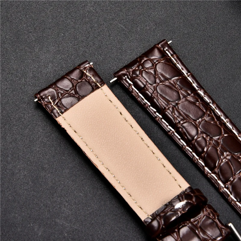 Soft Calfskin Leather Watchband Crocodile Pattern Design Bracelet for Men\'s Watches Straps 16mm 18mm 20mm 22mm 24mm correas
