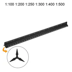 Scale Ruler Aluminum Alloy 30cm Engineer Triangular Scale Architect Rulers Drafting Tools Architectural Scale Ruler-Black