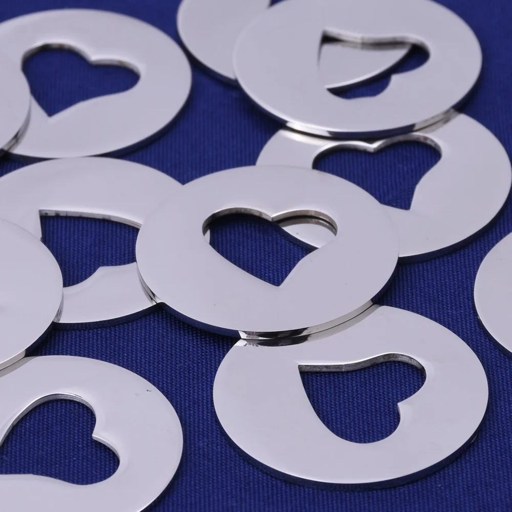 Stainless Steel Round Heart Washer Blank FANTASTIC SHINE,tibetara® About 1