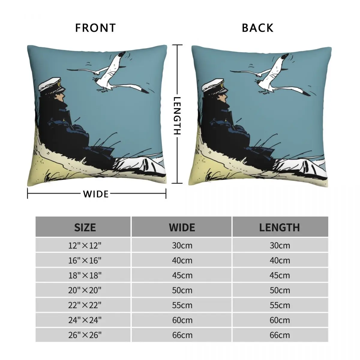 Corto Maltese Hugo Pratt Pillowcase Polyester Linen Velvet Creative Decor Throw Pillow Case Home Cushion Cover Wholesale