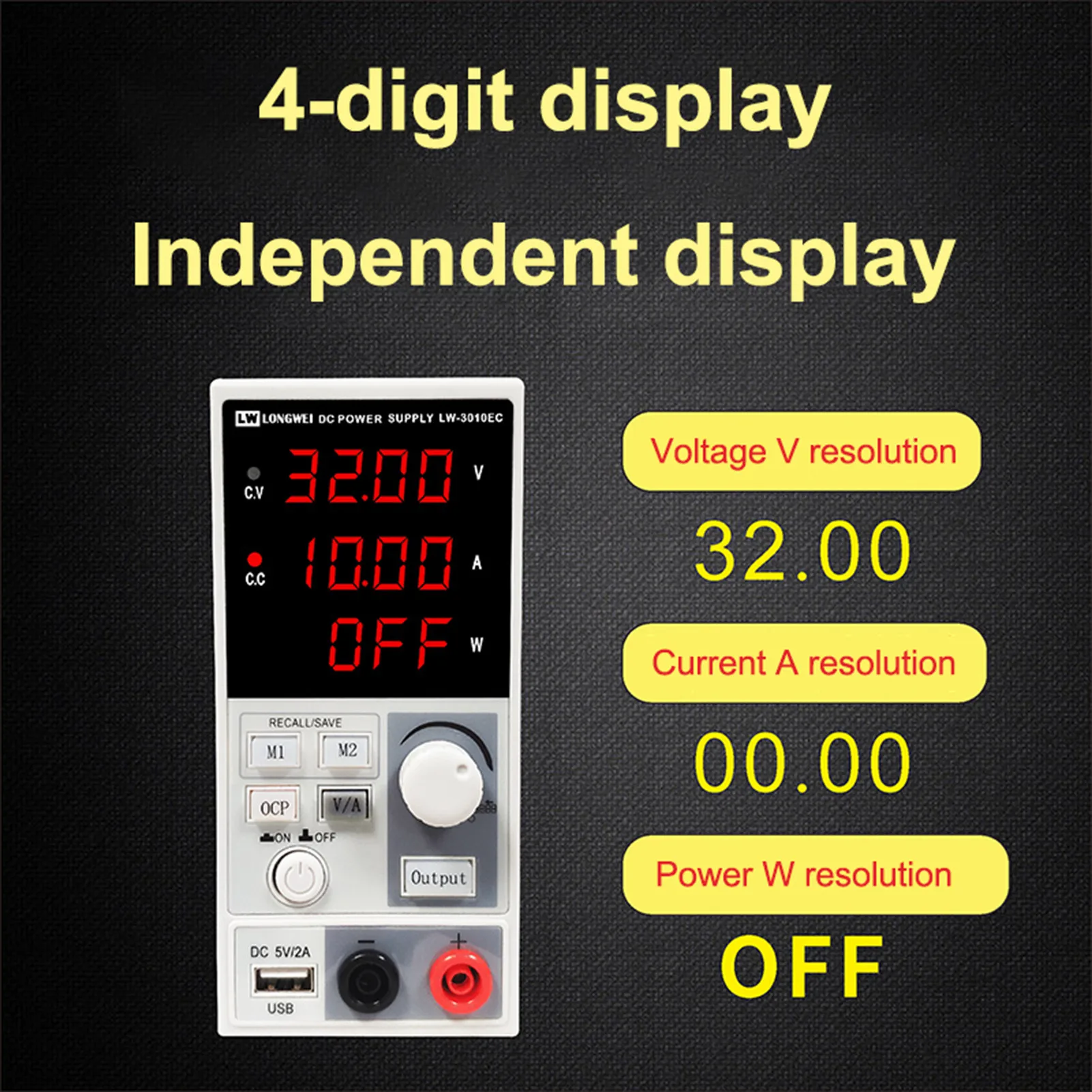 

Laboratory DC Power Supply Adjustable Voltage Regulator Stabilizer Switching Variable Bench Source 0-32V 0-10A Wanptek