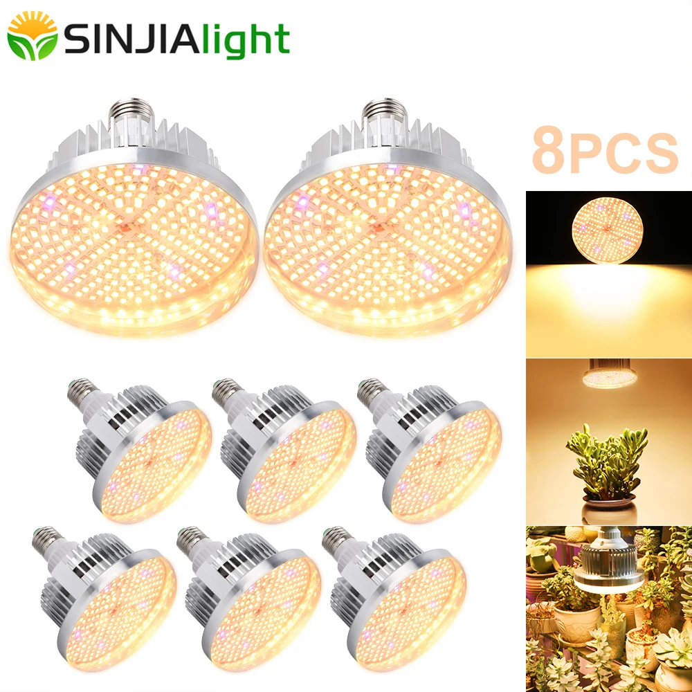 8PCS 260 LED Grow Light Bulbs Full Spectrum Warm LED Plant Growing Lamp Phytolamp for indoor growbox flowers tent greenhouse