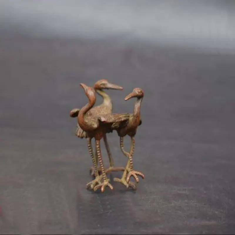 

Pocket (tea pet. crane) small ornaments antique bronze carvings