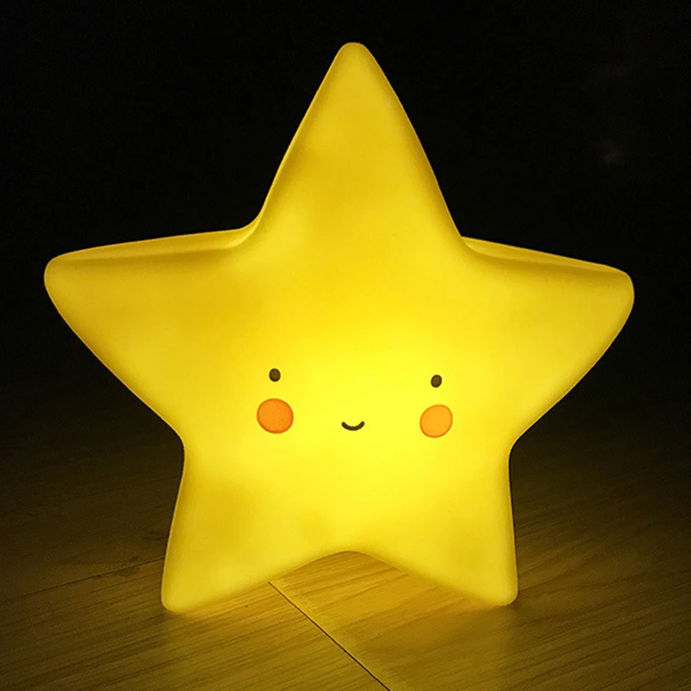 Cartoon Night Lamp INS Nodic Style Clound Star Sun Moon Kids Room Sleeping Night Light with Battery School Gift for Kids