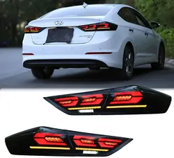 LED Tail Lights For Hyundai Elantra 2017 2018 Start Up Animation Sequential Turn Signal Rear Lamp Assembly