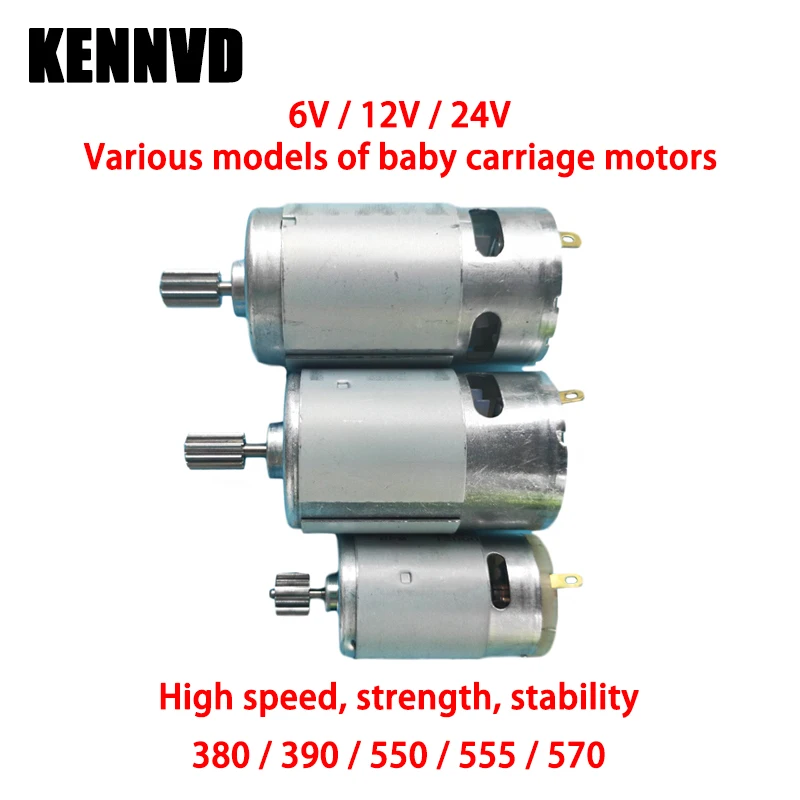 10 Teeth 24V RS550 Motor for Kids Electric Car Upgrade 12V RS390 Power Wheel Motor 24V RS570 Engine For Ride On Toys Accessories