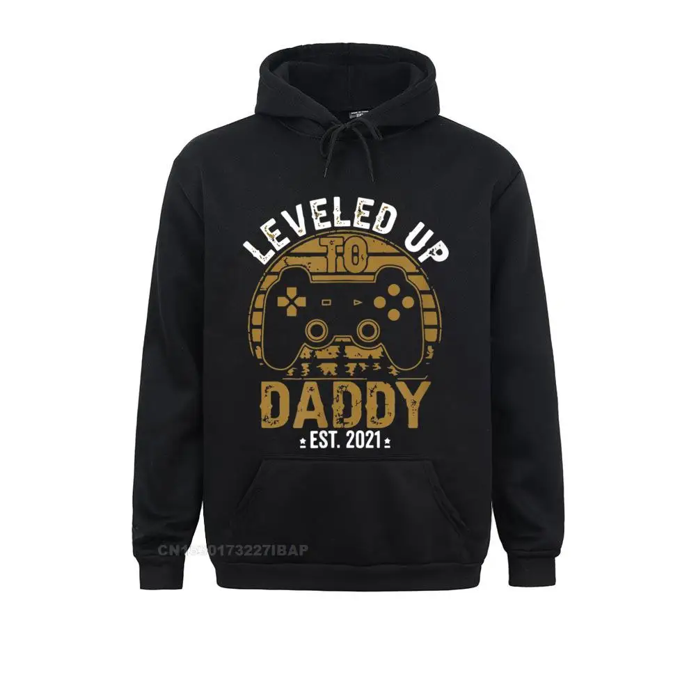 Mens Leveled Up To Daddy 2022 Vintage Soon to be Dad est Hoodies for Adult Party Sweatshirts Holiday 2022 Newest Hoods