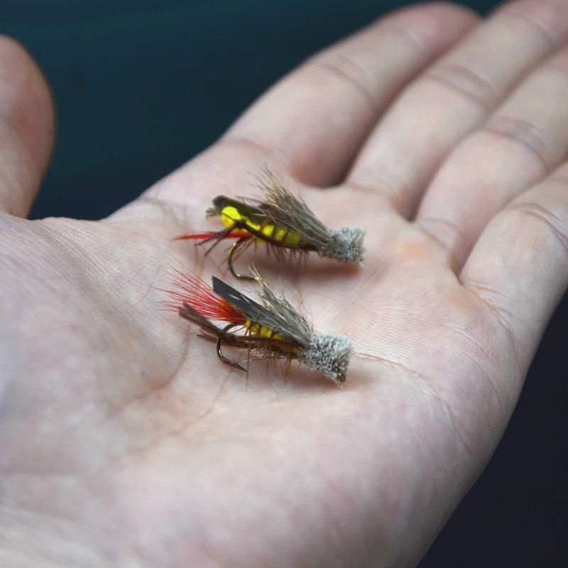 3pcs 10# Dave’s Hopper With Spun Deer Hair Head&Knotted Legs Fly Fishing Lures Imitating Adult Grasshoppers&Orthoptera Species