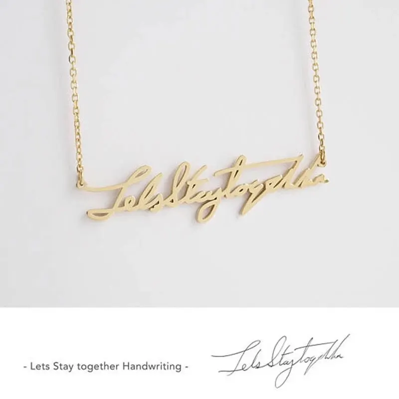 Handwriting Necklace Custom Necklaces Personalized Name Necklaces Jewelry Personality Letter Necklaces A Person’s Handwriting