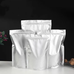 TETP 50Pcs Thicken Aluminum Foil Bag Stand Up Silver Ziplock Bags Storage Food Coffee Beans Waterproof Sealing Kitchen Supplies