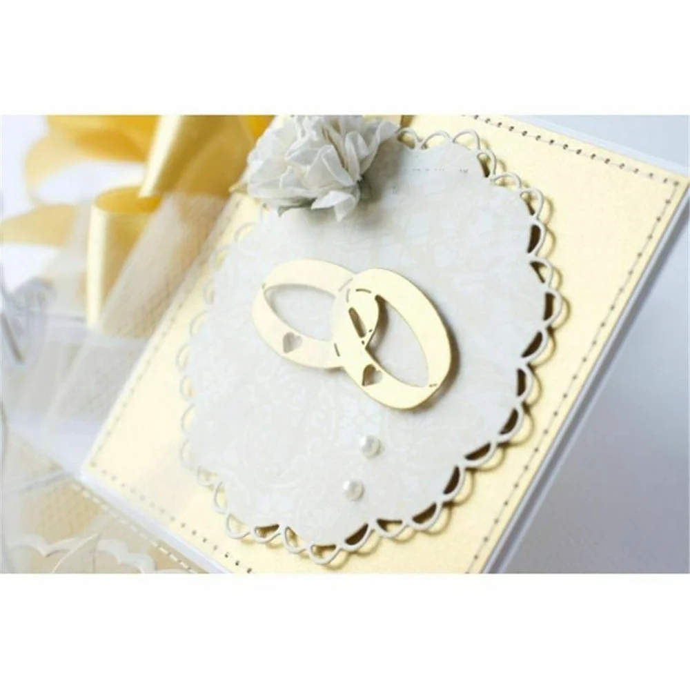 Wedding Rings Metal Cutting Dies Scrapbooking Stamps Craft Embossing Die Cut Making Stencil Template