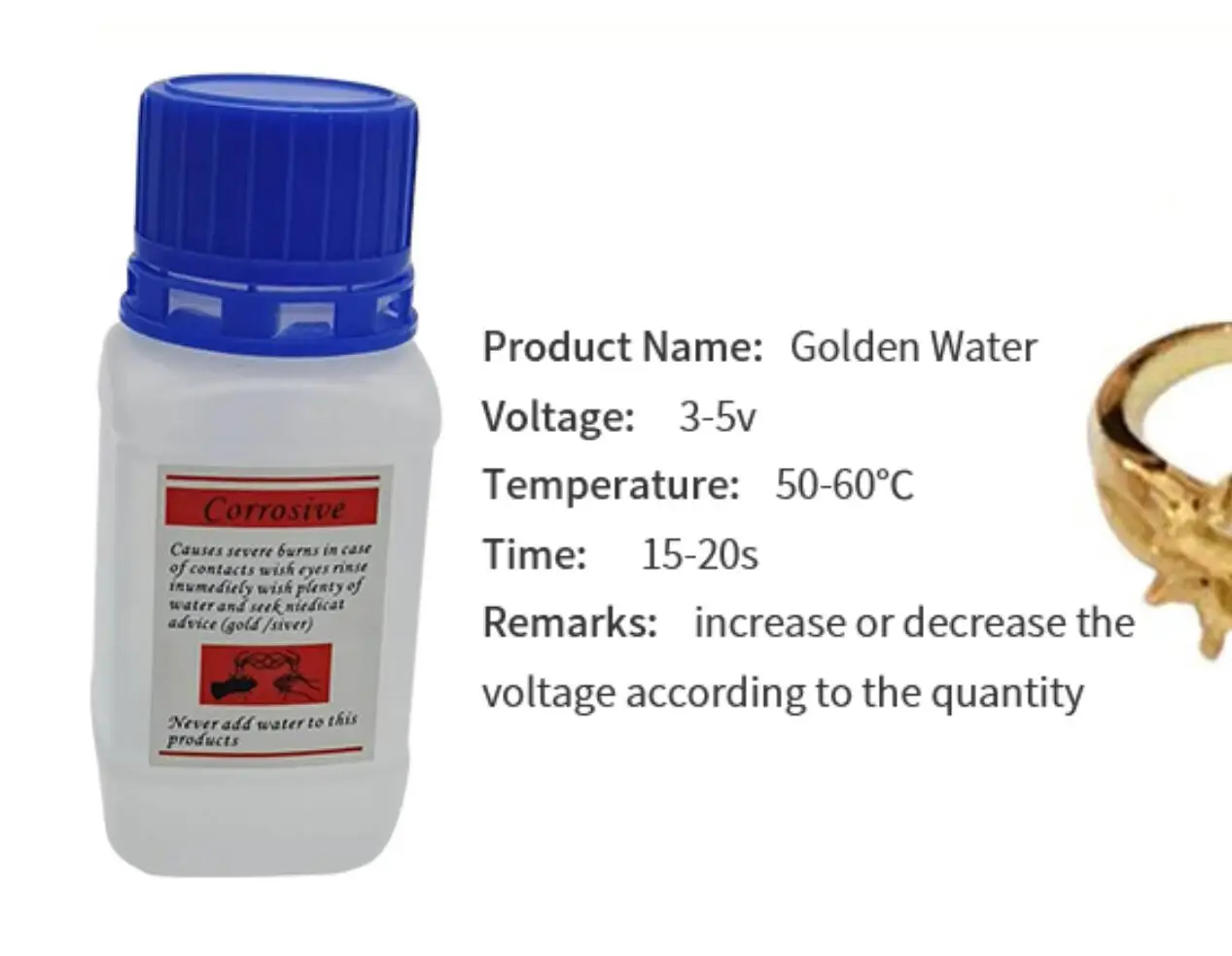 100ML Jewelry   Gold Plating Solution  18k GOLD Gilded Plating Water  Electroplating Solution WITH HIGH QUALITY titanium NET