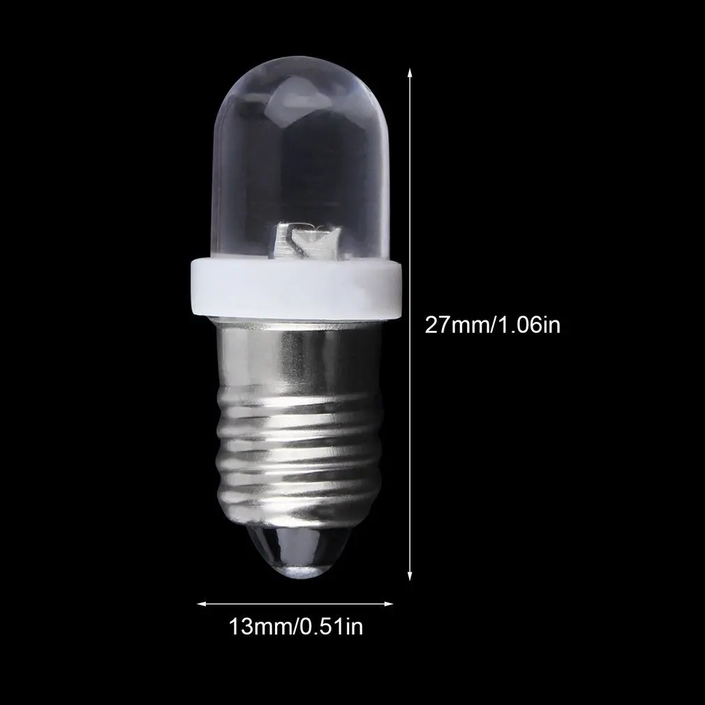 Bombilla indicadora de Base de tornillo, enchufe LED E10 de bajo consumo de energía de 30mA, voltaje de funcionamiento de 24V CC, color blanco frío