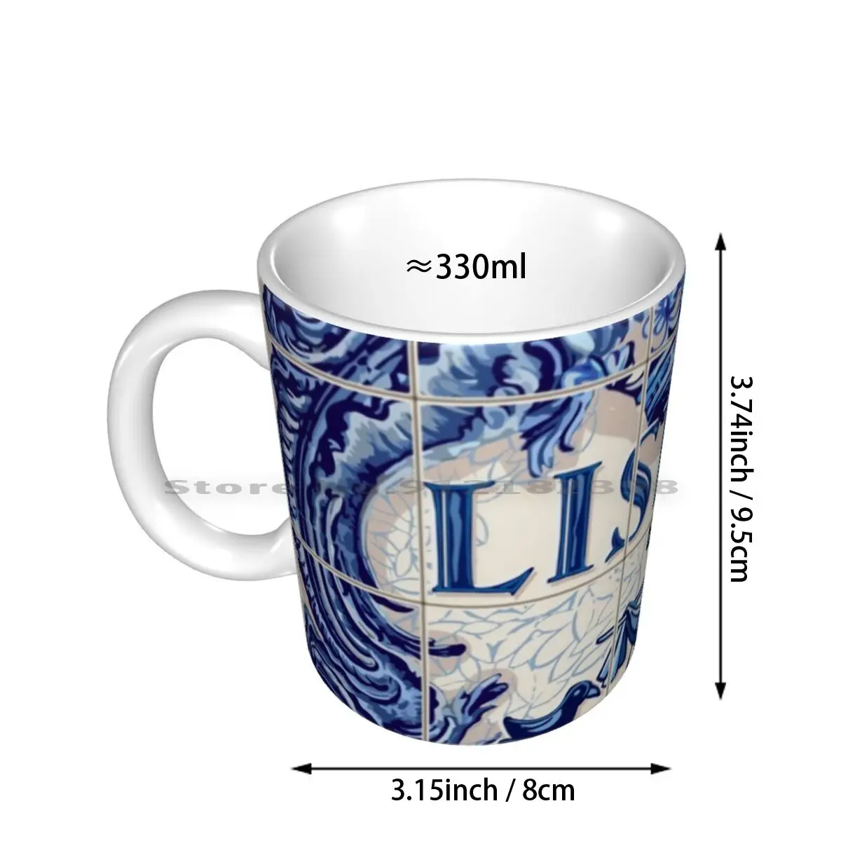 Portugal Lisbon Lisboa Azulejo Azulejos Tiles Ceramic Mugs Coffee Cups Milk Tea Mug Portugal Lisbon Lisboa Azulejo Azulejos