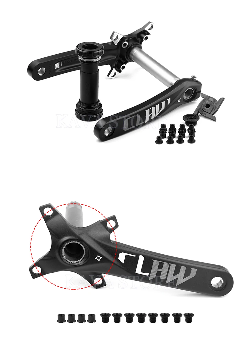 Prowheel Schnee Bike Kurbel 170mm Fett Bike Kurbel Sets 30T 32T 34T 36T 38T 40T 42T Kettenrad 176/192mm Tretlager E-Bike Teil – Detail 2