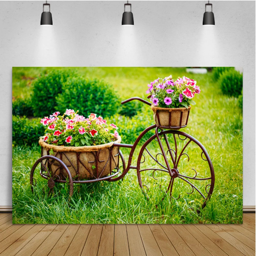 Laeacco Green Meadow Romantic Wedding Portrait Float Room Decor Custom Backdrop Photographic Photo Background For Photo Studio