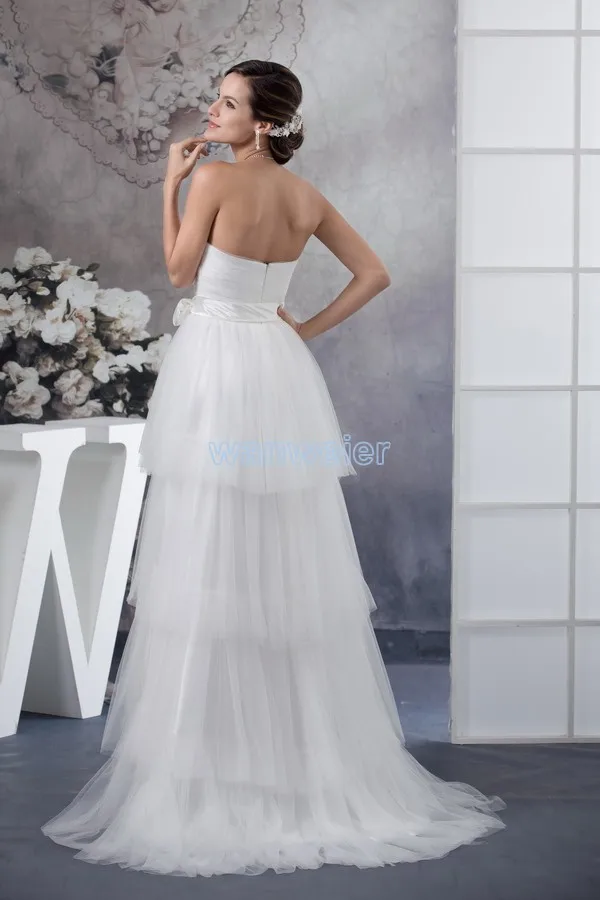 free shipping 2014 hilti new design custom size bridal gown handmade bow sweetheart plus size white chiffon Bridesmaid Dresses