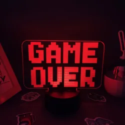 Game Over Neon Lamp 3D Led Rgb Illusion Usb Nachtverlichting Verjaardag Cool Gift Voor Vriend Bed Gaming Kamer Tafel kleurrijke Decoratie