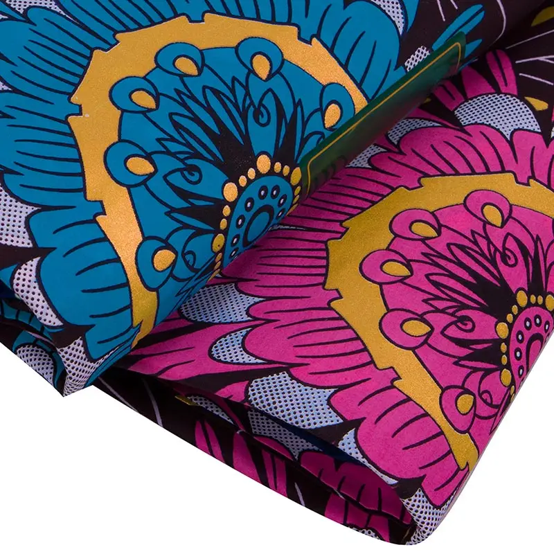 Afrikaanse Print Stof Nieuwe Mode Hoge Kwaliteit 100% Katoen Veelkleurige Ankara Real Wax 6 Yards Diy Voor Jurk Bruiloft