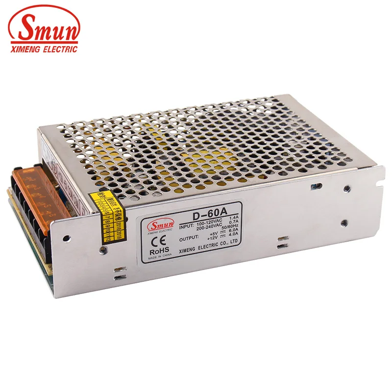 D-60A 5V 6A/12V 4A Dual Switching Power Supply