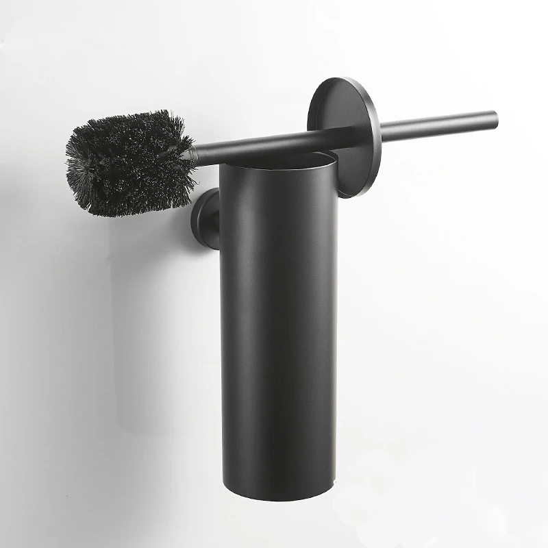 SUS 304 Stainless Steel Matte Black Deodorant Anti-smell Wall Mounted Bathroom Toilet Brush Holder TH514