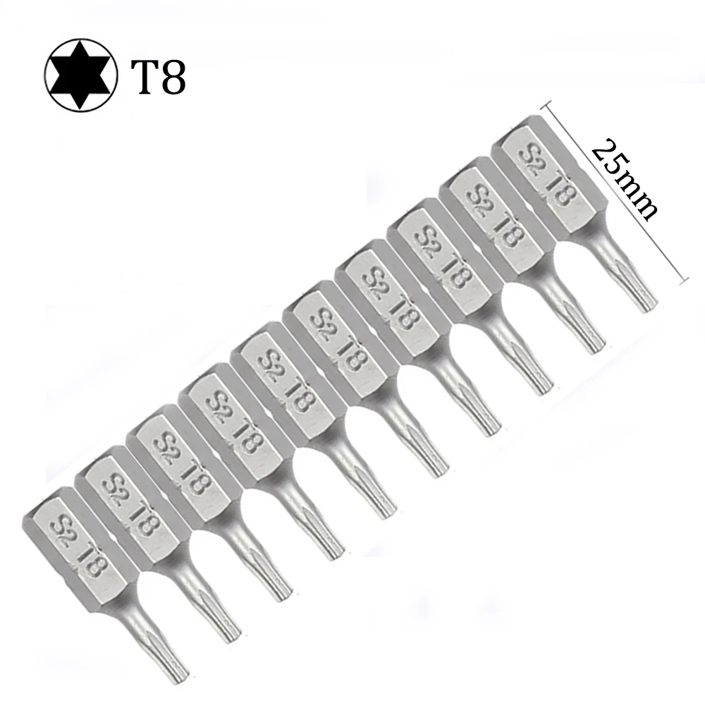 10pcs Torx Screwdriver Bit Set 1/4 Hex Shank Star T6 T7 T8 T10 T15 T20 T25 T30 T35 T40 Screw Driver Bits Home Hand Tools