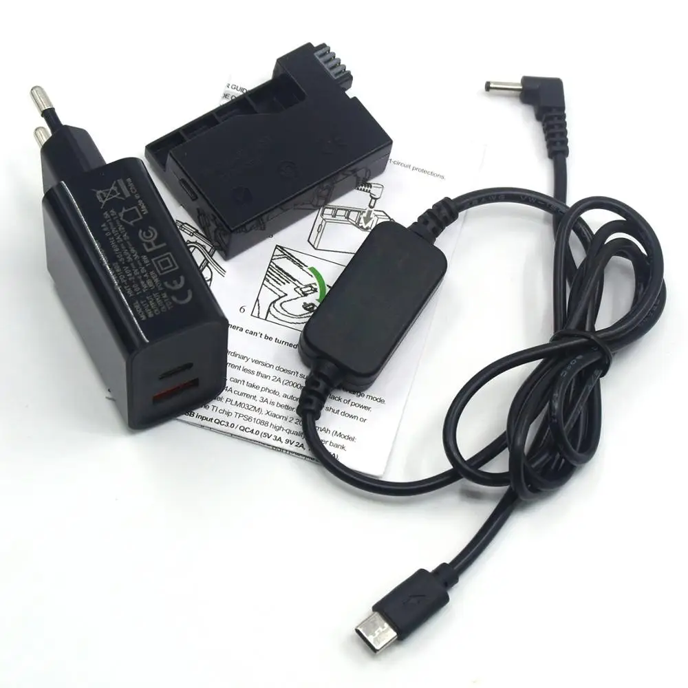 

Зарядное устройство PD + зарядный кабель USB Type-C + искусственная батарея для вспышки для Canon EOS T2i T3i T4i T5i 550D 600D 650D 700D X4 X5 X