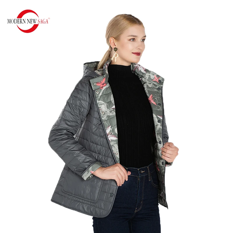 Manteau matelassé en coton pour femme, veste réversible, à capuche, moderne, nouvelle collection automne 2023