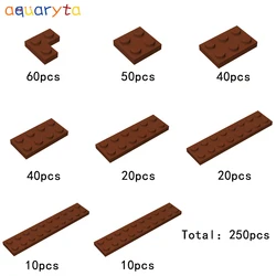 Aquaryta Building Blocks Part Brown 250pcs/bag Plate Compatible 2420 3022 3021 3020 3795 3034 3832 2445 MOC DIY Toy for Children