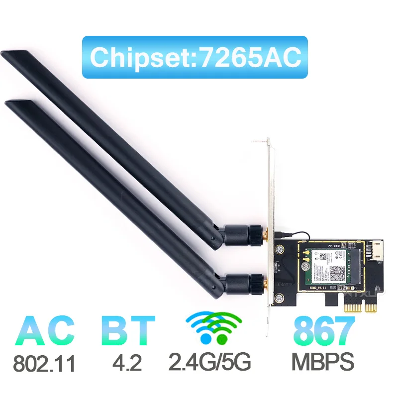 Tri band AX210 AX200 7265AC 7260AC wireless WiFi 6E 802.11AX 5374M desktop PCIE wi-fi network card Bluetooth 5.2 PCI-E