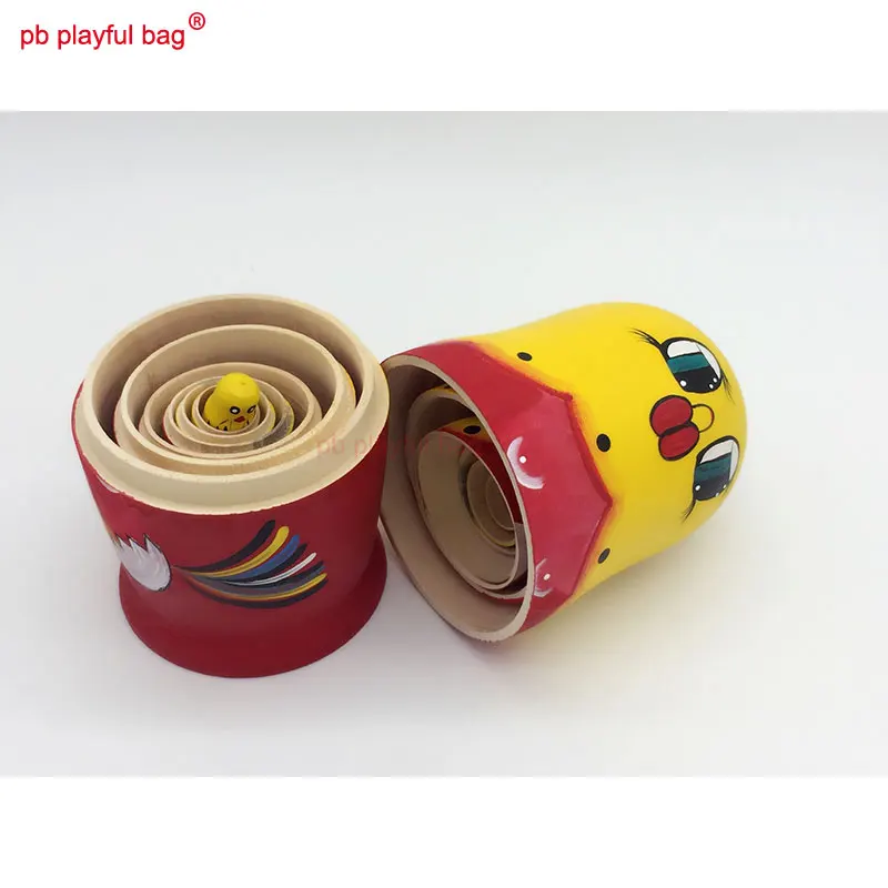 PB Playful bag-muñeco de pollo de siete capas, juguete de madera para manualidades, exquisito, creativo, divertido, regalo de cumpleaños, decoración del hogar, HG68