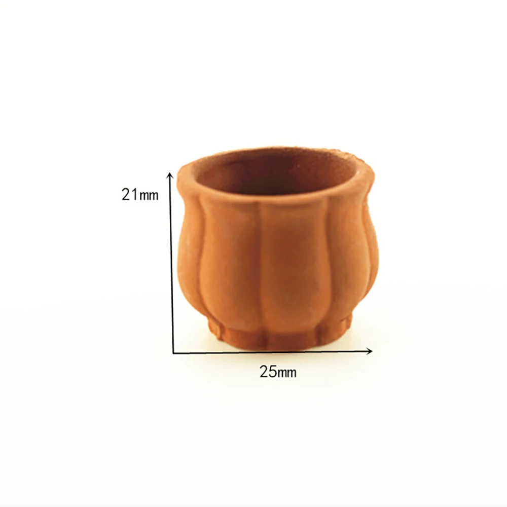 1/12 Dollhouse Miniature Accessories Mini Ceramic Flowerpot Simulation Furniture Model Toys for Doll House Decoration