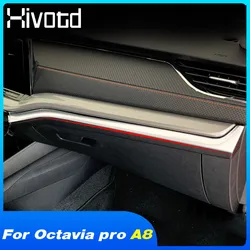 Car Central Control Trim Cover Dashboard Sticker Interior Decor Part Auto Styling For Skoda Octavia Pro A8 2021 2022 Accessories