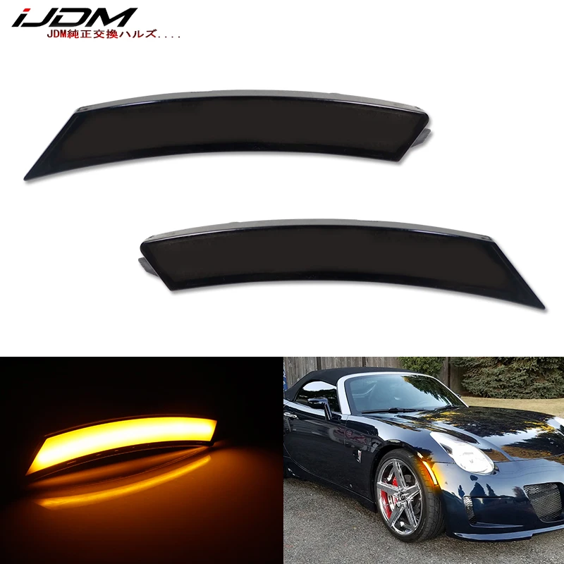 iJDM Amber LED Side Marker Light For 2006-2010 Pontiac Solstice & Saturn Sky, Replace OEM Sidemarkers/Turn Signal Light 12V