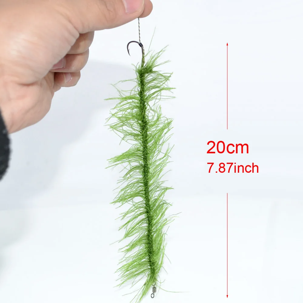 JIGEECARP 2Rigs/lot Artificial-Weed Carp Fishing Rigs Line Set Freshwater Fishing Tackle with Classic Carp Hook Size #2 #4 #6 #8