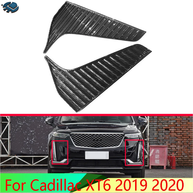 

For Cadillac XT6 2019 2020 Car Accessories ABS Chrome Front Fog Light Lamp Cover Trim Molding Bezel Garnish Sticker