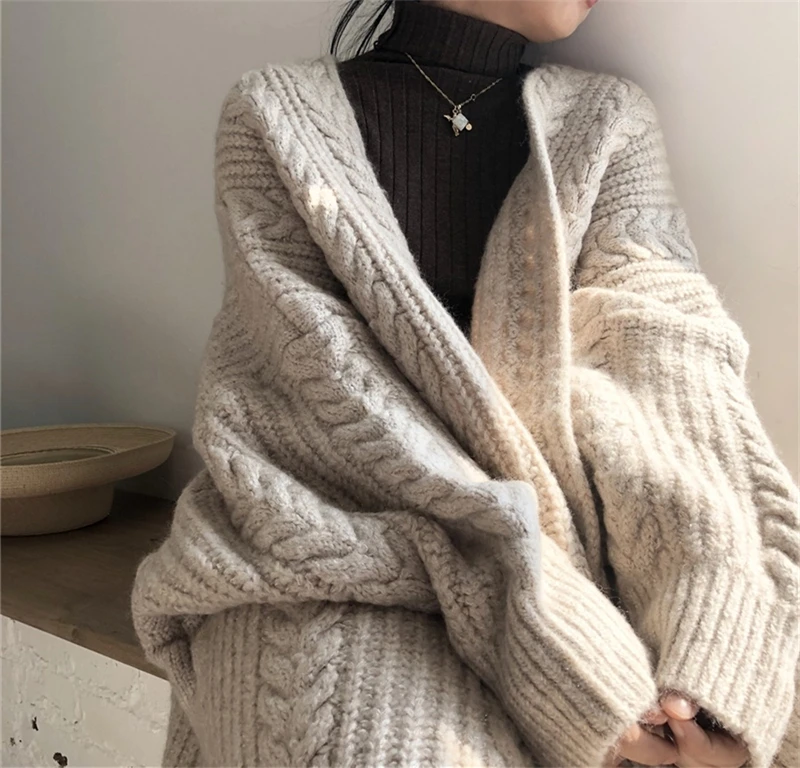 LMQ NEW Women Korean Casual Long Sweater Cardigan Soft Comfortable Solid Free Size Loose Long Sleeve Female Bat Sleeve Knitted