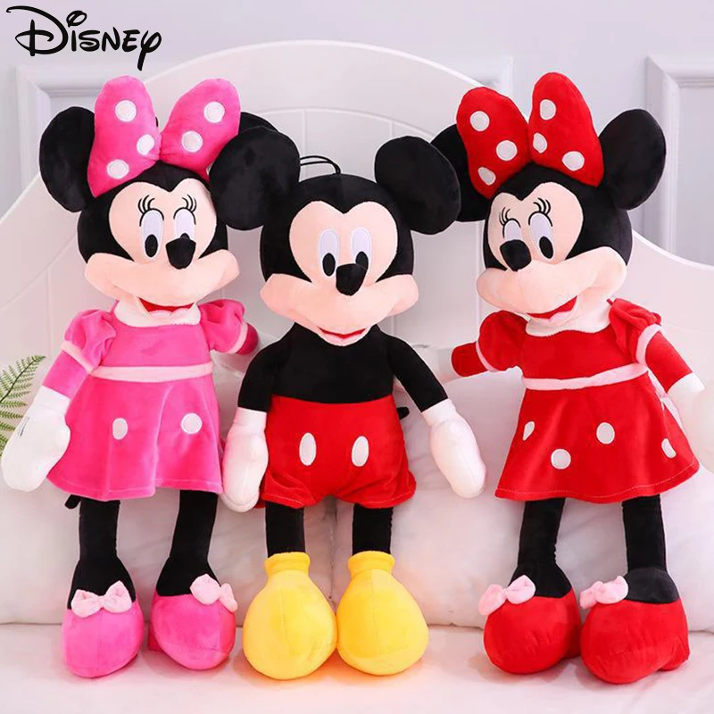 100-130cm Disney Mickey Mouse Minnie Stuffed Plush Toys Cartoon Princess Cotton Doll Birthday Children Girl Kid New Year Gift