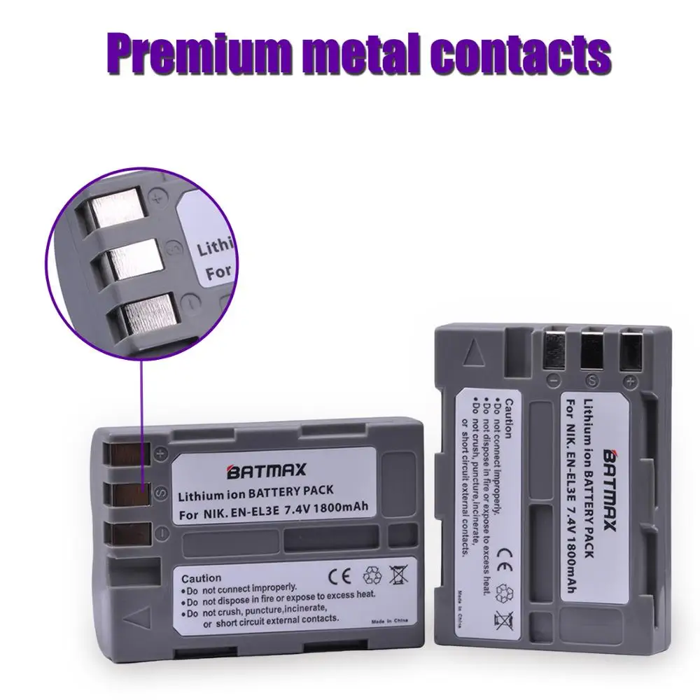 Аккумулятор для камеры 1800 мА · ч и встроенное зарядное устройство USB для Nikon D30 D50 D70 D70S D90 D80 D100 D200 D300