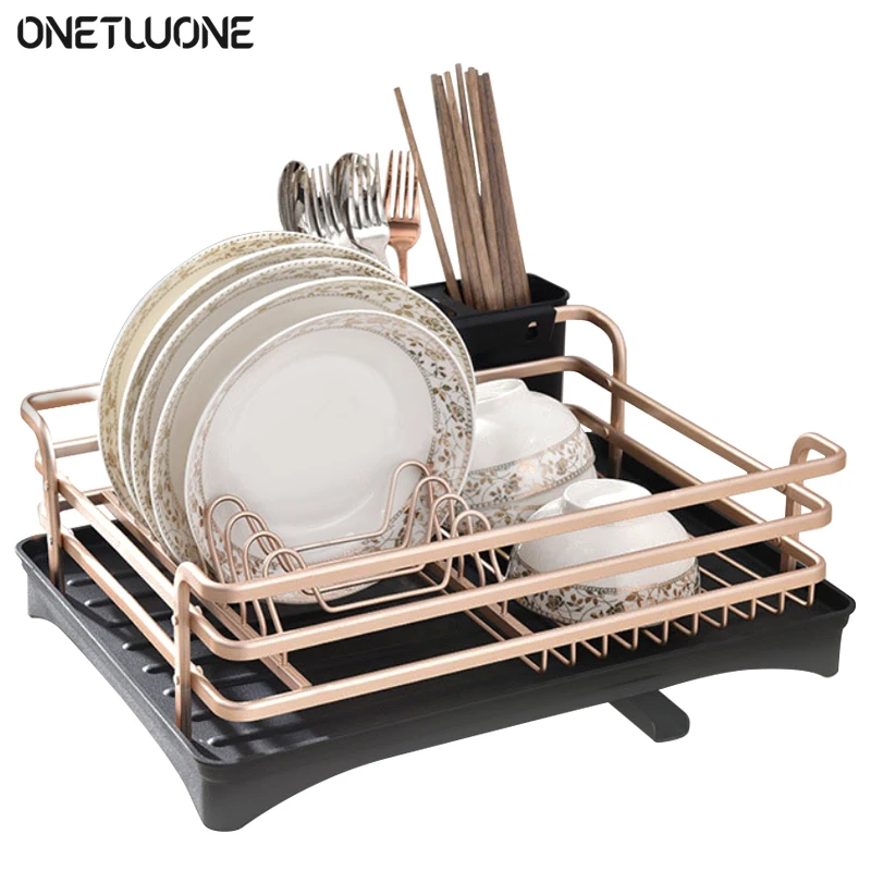 

Kitchen Storage Rack Dish Drainer Plate Drying Shelf Cover Cutlery Holder Dishes Rack