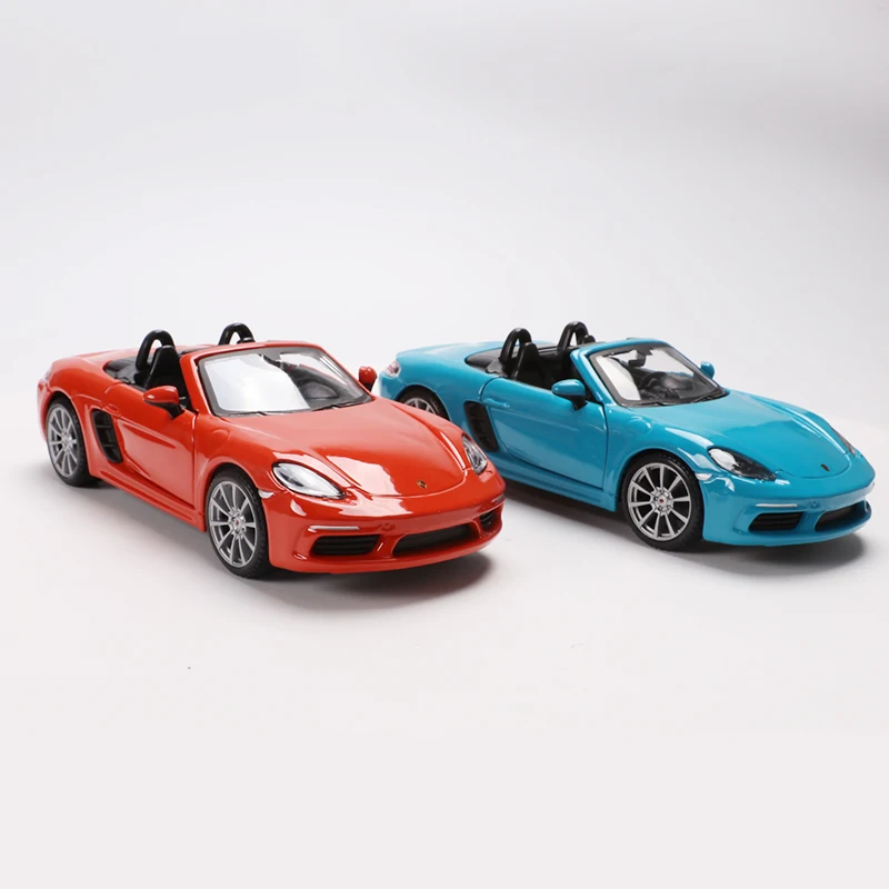 Bbugo 1:24 스케일 포르쉐 718 Boxster 합금 레이싱 카 합금 럭셔리 자동차 다이 캐스트 자동차 모델 장난감 컬렉션 선물