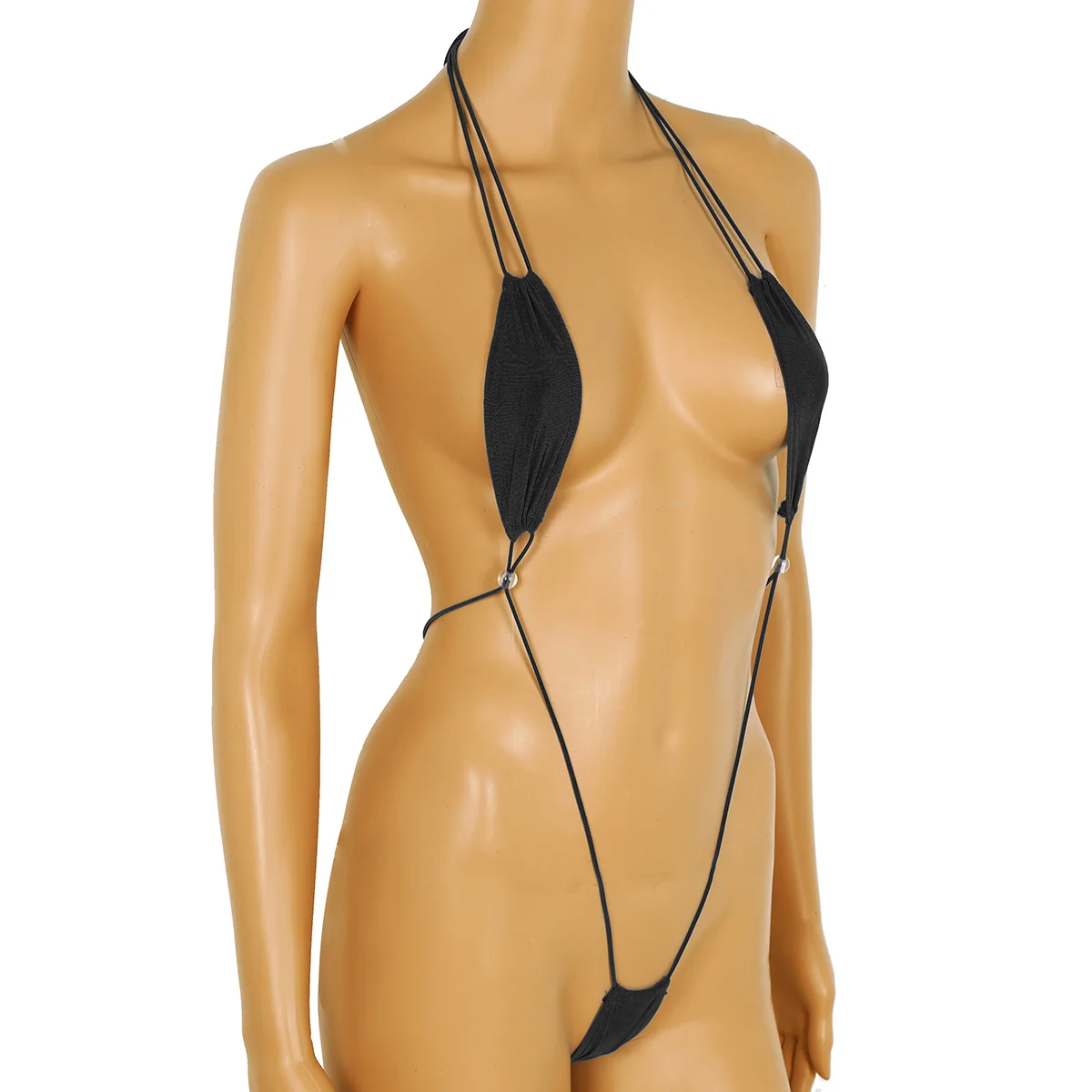 Damskie jednolite kolory Sexy Monokini Mini Bikini strój kąpielowy garnitur stringi stringi proca trójkąt garnitur body