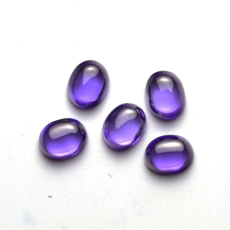 Size 4x6~9x11mm Oval Shape Violet Cabochon CZ Stones Synthetic Gems Cubic Zirconia Garnet Golden Yellow Pink Olive Green Purple