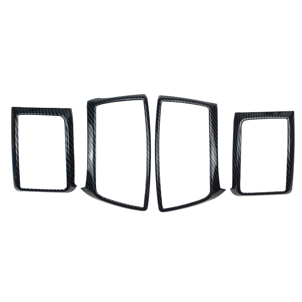4Pcs Carbon Fiber Color Front Air Outlet Frame Cover Trim Car Interior Decorative For Ford RANGER T6 T7 T8 Everest 2015-2020