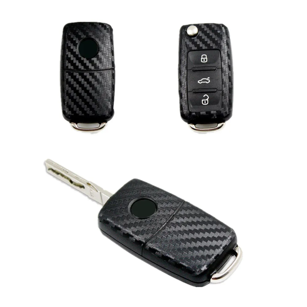 Car Styling Carbon Fiber Car Key Stickers for Volkswagen VW polo passat b5 b6 golf 4 5 6 jetta mk6 tiguan Gol CrossFox Plus Eos