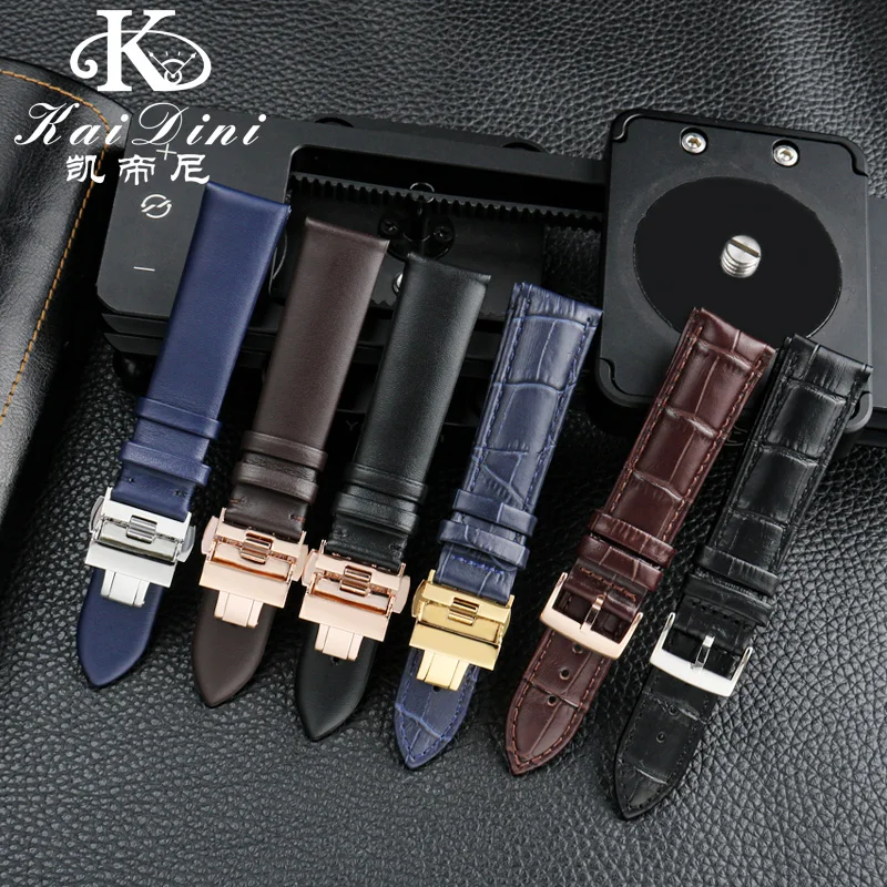 Calfskin Leather Strap For Armani AR60007 AR60009 AR1981 AR1983 Cowhide Watch Band 16mm18mm 20mm 22mm Universal Butterfly Buckle