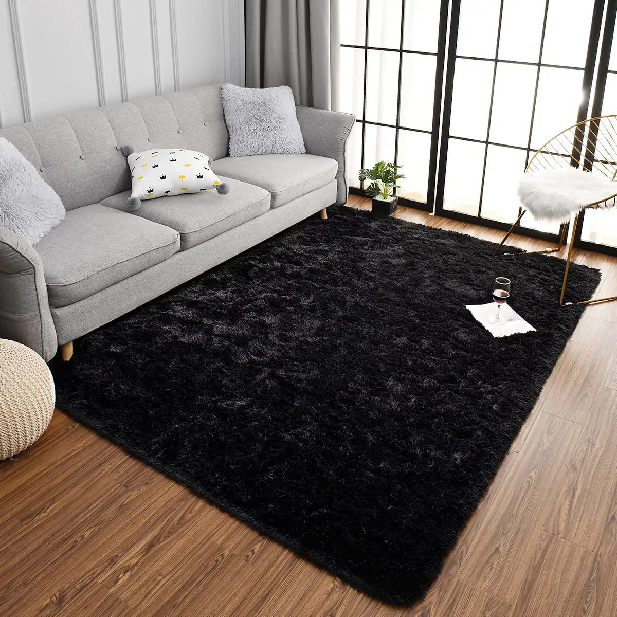 Modern Indoor Fluffy Area Rug Soft Furry Long Hair Decorative Home Carpet Kid Play Mats Nursery Rug Living Room Carpet Fur Rugs