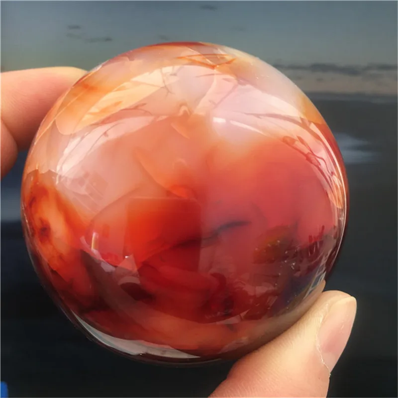 

Natural crystals colorful red agate quartz sphere ball healing stones for home decoration